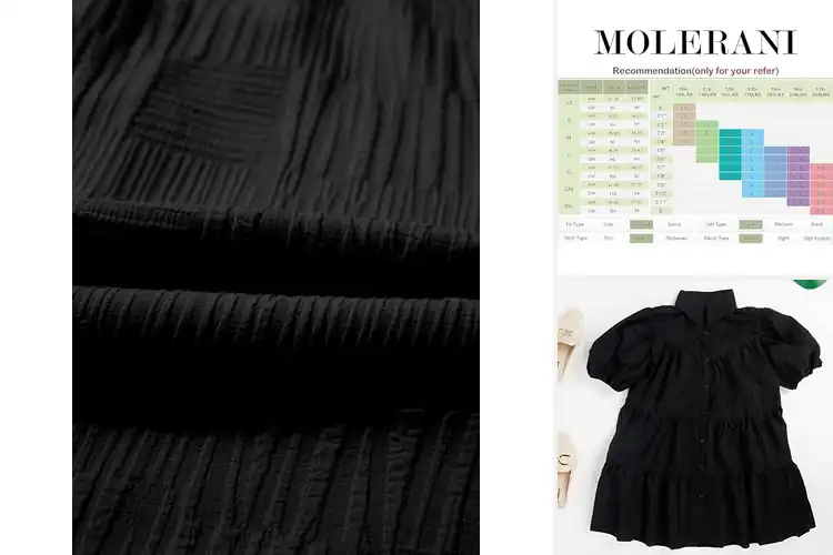 Detailed view of Best Black Solid Color Mini Dresses