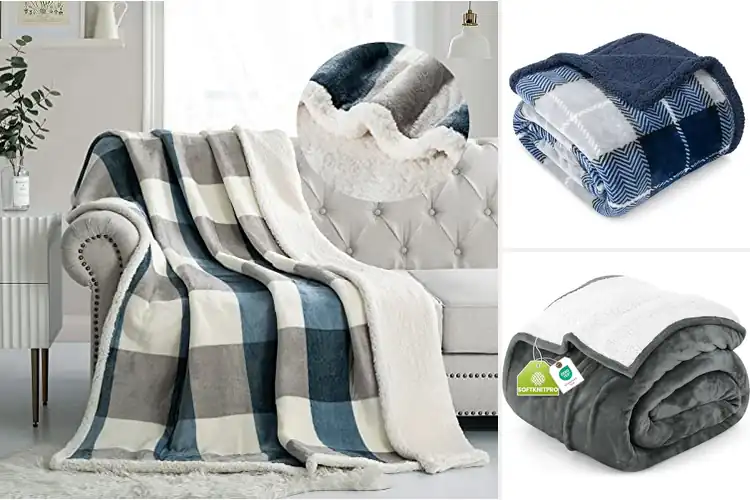 Detailed view of Best Flannel Sherpa Blankets