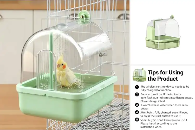 Detailed view of Best Motion Sensor Bird Baths For Cages