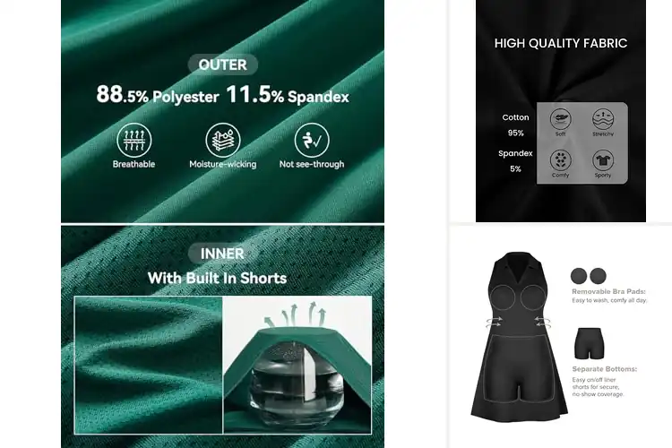 Detailed view of Best Racerback Dresses With Built In Shorts